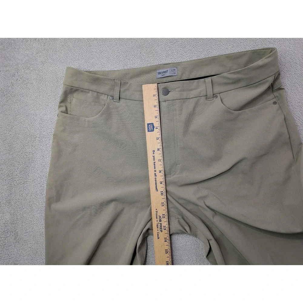 VRST Slim Fit Chino Pants Mens Size 38x32 Khaki Stretch Casual Dress Work